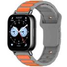 For Xiaomi Watch 22mm Two Color I-Shaped Silicone Watch Band(Gray + Orange) - 1