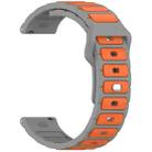 For Xiaomi Watch 22mm Two Color I-Shaped Silicone Watch Band(Gray + Orange) - 2