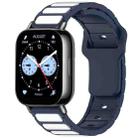 For Xiaomi Watch 22mm Two Color I-Shaped Silicone Watch Band(Midnight Blue + White) - 1