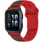 For Garmin Watch 20mm Two Color I-Shaped Silicone Watch Band(Red + Black) - 1