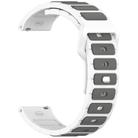 For Garmin Watch 22mm Two Color I-Shaped Silicone Watch Band(White + Gray) - 2