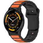 For Garmin Watch 22mm Two Color I-Shaped Silicone Watch Band(Black + Orange) - 1