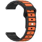 For Garmin Watch 22mm Two Color I-Shaped Silicone Watch Band(Black + Orange) - 2