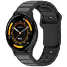 For Garmin Watch 22mm Two Color I-Shaped Silicone Watch Band(Black + Gray) - 1