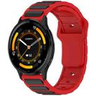 For Garmin Watch 22mm Two Color I-Shaped Silicone Watch Band(Red + Black) - 1