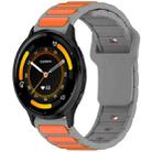 For Garmin Watch 22mm Two Color I-Shaped Silicone Watch Band(Gray + Orange) - 1