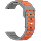 For Garmin Watch 22mm Two Color I-Shaped Silicone Watch Band(Gray + Orange) - 2