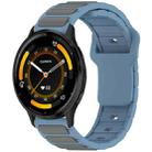 For Garmin Watch 22mm Two Color I-Shaped Silicone Watch Band(Blue + Gray) - 1