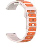 For Garmin Watch 22mm Two Color I-Shaped Silicone Watch Band(Starlight + Orange) - 2