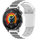 For Huawei Watch 22mm Two Color I-Shaped Silicone Watch Band(White + Gray) - 1