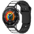 For Huawei Watch 22mm Two Color I-Shaped Silicone Watch Band(Black + White) - 1