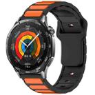 For Huawei Watch 22mm Two Color I-Shaped Silicone Watch Band(Black + Orange) - 1