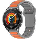 For Huawei Watch 22mm Two Color I-Shaped Silicone Watch Band(Gray + Orange) - 1