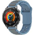 For Huawei Watch 22mm Two Color I-Shaped Silicone Watch Band(Blue + Gray) - 1