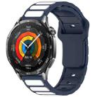 For Huawei Watch 22mm Two Color I-Shaped Silicone Watch Band(Midnight Blue + White) - 1