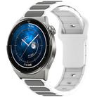 For Huawei Watch 20mm Two Color I-Shaped Silicone Watch Band(White + Gray) - 1