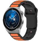 For Huawei Watch 20mm Two Color I-Shaped Silicone Watch Band(Black + Orange) - 1