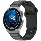 For Huawei Watch 20mm Two Color I-Shaped Silicone Watch Band(Black + Gray) - 1