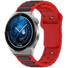 For Huawei Watch 20mm Two Color I-Shaped Silicone Watch Band(Red + Black) - 1