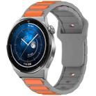 For Huawei Watch 20mm Two Color I-Shaped Silicone Watch Band(Gray + Orange) - 1