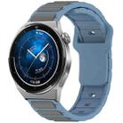 For Huawei Watch 20mm Two Color I-Shaped Silicone Watch Band(Blue + Gray) - 1