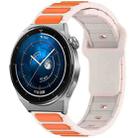 For Huawei Watch 20mm Two Color I-Shaped Silicone Watch Band(Starlight + Orange) - 1