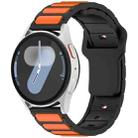 For Samsung Galaxy Watch 20mm Two Color I-Shaped Silicone Watch Band(Black + Orange) - 1