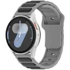 For Samsung Galaxy Watch 20mm Two Color I-Shaped Silicone Watch Band(Gray + Black) - 1