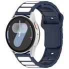 For Samsung Galaxy Watch 20mm Two Color I-Shaped Silicone Watch Band(Midnight Blue + White) - 1