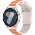 For Samsung Galaxy Watch 20mm Two Color I-Shaped Silicone Watch Band(Starlight + Orange) - 1