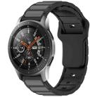 For Samsung Galaxy Watch 22mm Two Color I-Shaped Silicone Watch Band(Black + Gray) - 1