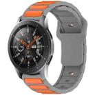 For Samsung Galaxy Watch 22mm Two Color I-Shaped Silicone Watch Band(Gray + Orange) - 1