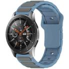 For Samsung Galaxy Watch 22mm Two Color I-Shaped Silicone Watch Band(Blue + Gray) - 1