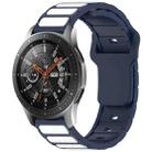 For Samsung Galaxy Watch 22mm Two Color I-Shaped Silicone Watch Band(Midnight Blue + White) - 1