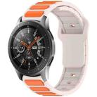 For Samsung Galaxy Watch 22mm Two Color I-Shaped Silicone Watch Band(Starlight + Orange) - 1