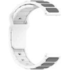 For Amazfit Bip 5 / GTR 4 / GTR 3 Flat Head Dual Color 22mm Quick Release Silicone Watch Band(White Gray) - 2