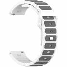 For Amazfit Bip 5 / GTR 4 / GTR 3 Flat Head Dual Color 22mm Quick Release Silicone Watch Band(White Gray) - 3