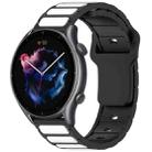 For Amazfit Bip 5 / GTR 4 / GTR 3 Flat Head Dual Color 22mm Quick Release Silicone Watch Band(Black White) - 1
