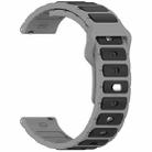 For Amazfit Bip 5 / GTR 4 / GTR 3 Flat Head Dual Color 22mm Quick Release Silicone Watch Band(Gray Black) - 3