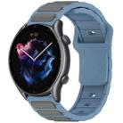 For Amazfit Bip 5 / GTR 4 / GTR 3 Flat Head Dual Color 22mm Quick Release Silicone Watch Band(Blue Gray) - 1