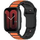 For Amazfit Active / GTR Mini / Bip 3 Flat Head Dual Color 20mm Quick Release Silicone Watch Band(Black Orange) - 1