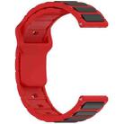 For Amazfit Active / GTR Mini / Bip 3 Flat Head Dual Color 20mm Quick Release Silicone Watch Band(Red Black) - 2