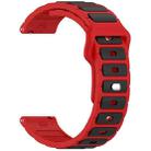 For Amazfit Active / GTR Mini / Bip 3 Flat Head Dual Color 20mm Quick Release Silicone Watch Band(Red Black) - 3
