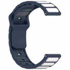 For Amazfit Active / GTR Mini / Bip 3 Flat Head Dual Color 20mm Quick Release Silicone Watch Band(Midnight Blue White) - 2