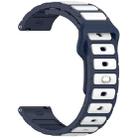 For Amazfit Active / GTR Mini / Bip 3 Flat Head Dual Color 20mm Quick Release Silicone Watch Band(Midnight Blue White) - 3