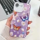 For iPhone 16e Plating Texture Butterfly TPU Phone Case with Glitter Lens Film(Daisy Butterflies HU2) - 1