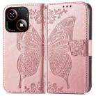For ZTE Blade A35e 4G Butterfly Love Flower Embossed Leather Phone Case(Rose Gold) - 2