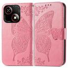 For ZTE Blade A35e 4G Butterfly Love Flower Embossed Leather Phone Case(Pink) - 2