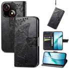 For ZTE Blade A35e 4G Butterfly Love Flower Embossed Leather Phone Case(Black) - 1