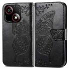 For ZTE Blade A35e 4G Butterfly Love Flower Embossed Leather Phone Case(Black) - 2